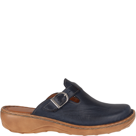 Klapki damskie skórzane zakryte Syrena SST 665 granatowe