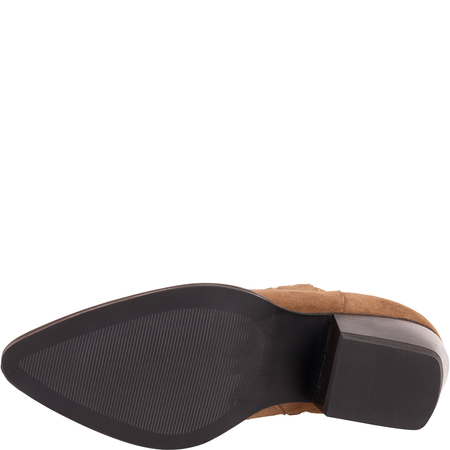 Modne botki damskie Syrena SLA 1126/226 tabaco skóra welurowa