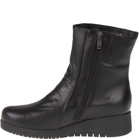 Wygodne botki skórzane Syrena SWB K-212A czarne, 4 cm obcas