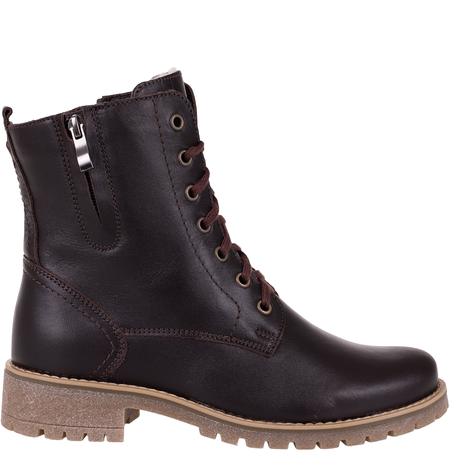 Botki damskie Syrena SST 4038 brązowe skórzane ocieplane