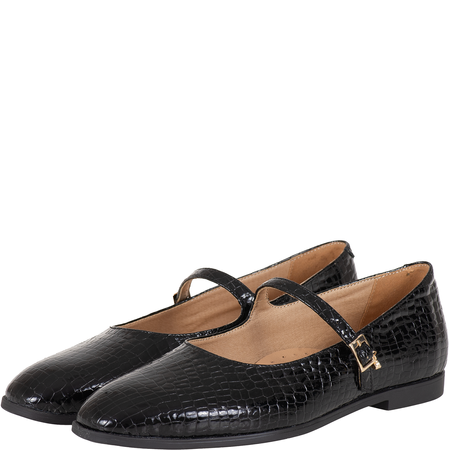 Baleriny damskie z paskiem Syrena SE P-297, skóra lakierowana