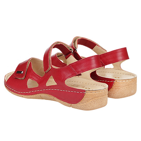 Sandały damskie skórzane SYRENA SWB 550 czerwone