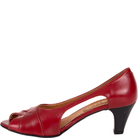 Czółenka na obcasie czerwone skórzane marki Syrena SWB 128
