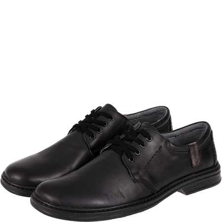 Skórzane półbuty męskie marki Syrena SI 326-776 czarne