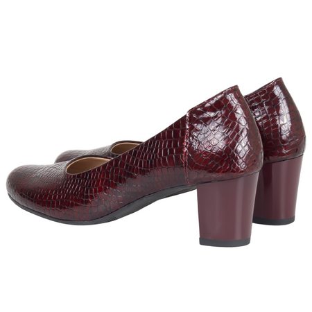 Czółenka damskie Syrena SE 7120 bordowe - skóra naturalna