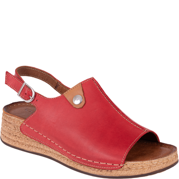 Skórzane sandały damskie marki Syrena SST 987 czerwone