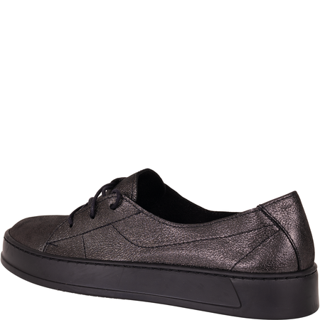 Półbuty damskie skórzane Syrena SLA 1101/244 czarno-srebrne