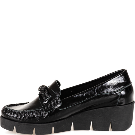 Skórzane mokasyny damskie Syrena SLA 989/P czarny naplak