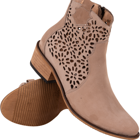 Syrena SPU B-124 - ażurowe kowbojki nubukowe damskie