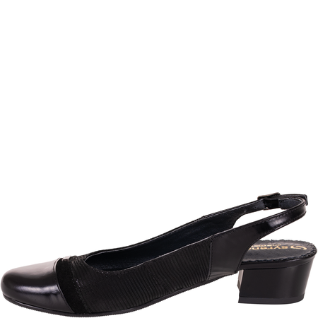 Skórzane sandały na obcasie marki Wielbut 522 czarne