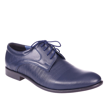 Półbuty wizytowe męskie skórzane Syrena  SE 919B granat