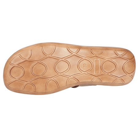 Klapki damskie skórzane Syrena SST 664 w kolorze cappuccino