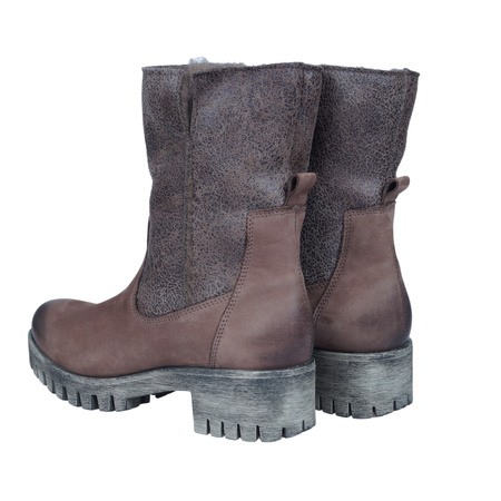 Botki damskie skórzane marki Syrena SBB 1003 brąz