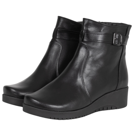 Klasyczne botki czarne skórzane Syrena - model SE 015