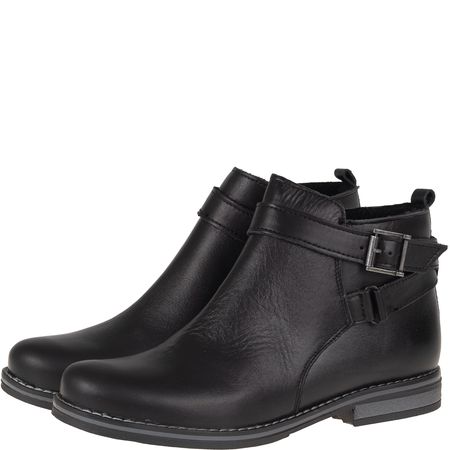 Botki damskie zimowe skórzane marki Syrena SST 4048 czarne