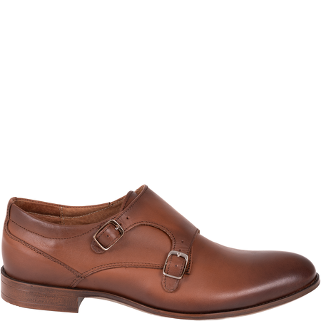 Brązowe półbuty marki Syrena SI 311-606 skórzane z klamrami