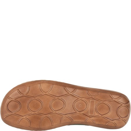 Klapki damskie skórzane Syrena SST 664 w kolorze zielonym