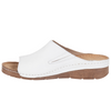 Klapki skórzane damskie Syrena SOT 409 białe - platforma 3,5 cm