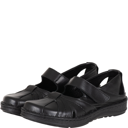 Czarne przewiewne półbuty na rzepy SST 1705/A marki Syrena