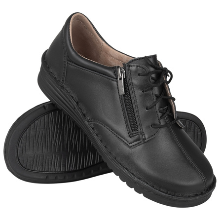 Klasyczne półbuty damskie skórzane Syrena SOT 075/M czarne