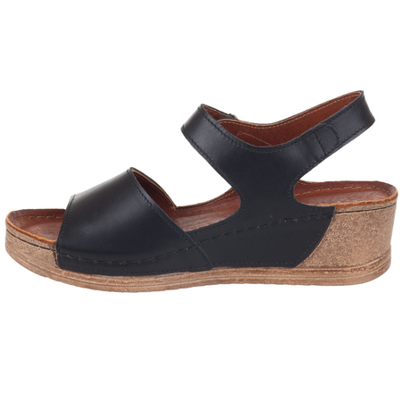 Sandały damskie na koturnie marki Syrena SST 969 czarne