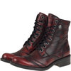 Botki skórzane Syrena SST 1107 bordowe, ocieplane