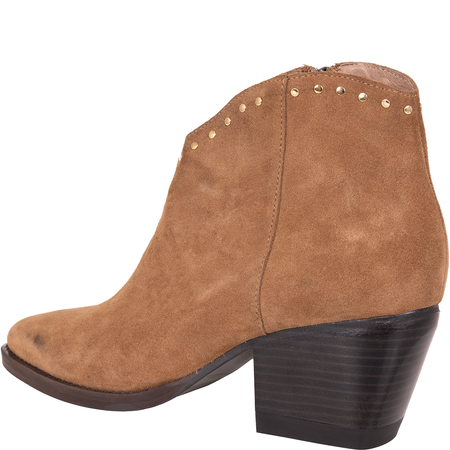 Modne botki damskie Syrena SLA 1126/226 tabaco skóra welurowa