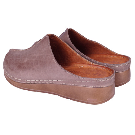 Klapki damskie skóra naturalna Syrena SST 922 cappuccino