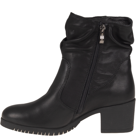 Czarne botki na obcasie Syrena SWB 4106 - skóra naturalna