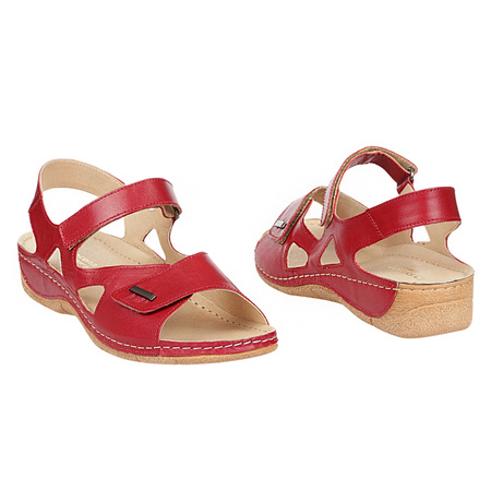 Sandały damskie skórzane SYRENA SWB 550 czerwone