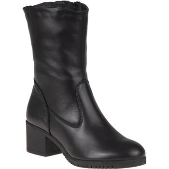 Czarne botki na słupku Syrena SST 4107 - 6 cm obcas