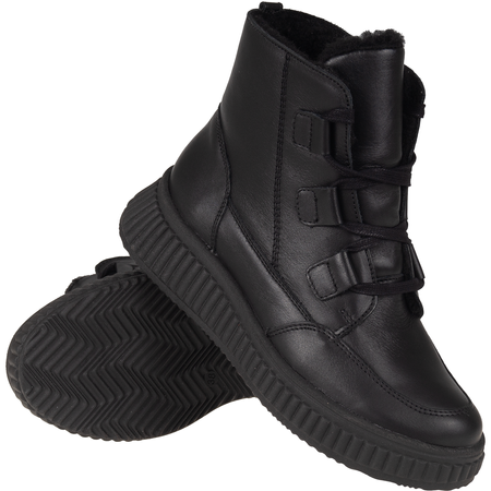 Botki Syrena SH 559 czarne – skórzane, wełniane, na zamek