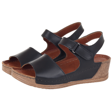 Sandały damskie na koturnie marki Syrena SST 969 czarne