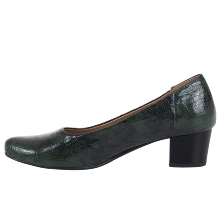 Czółenka damskie Syrena SE 7129 zielone - skóra naturalna