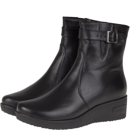 Komfortowe botki damskie skórzane Syrena SWB K-247 czarne