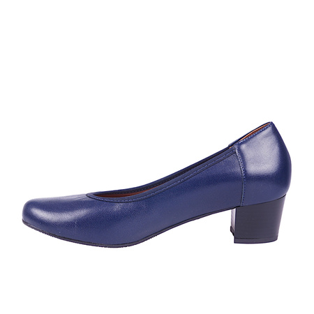 Klasyczne czółenka damskie skórzane marki Wielbut 027 granatowe
