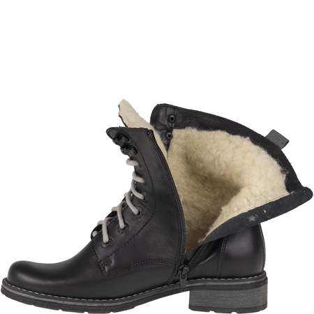 Botki skórzane Syrena SST 1183 – czarne, ocieplane