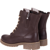 Botki damskie Syrena SST 4038 brązowe skórzane ocieplane misiem