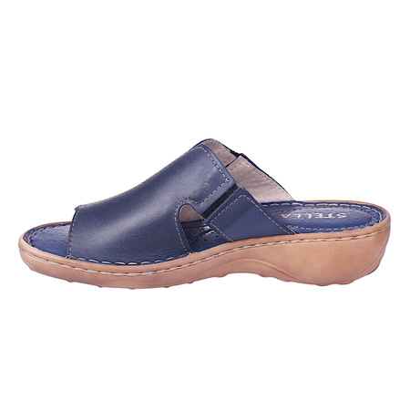 Klapki damskie skórzane Stella 663 granatowe