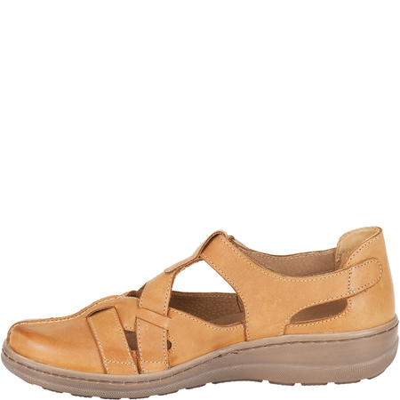 Syrena SH 423 - komfortowe brązowe półbuty wiosenne, skórzane