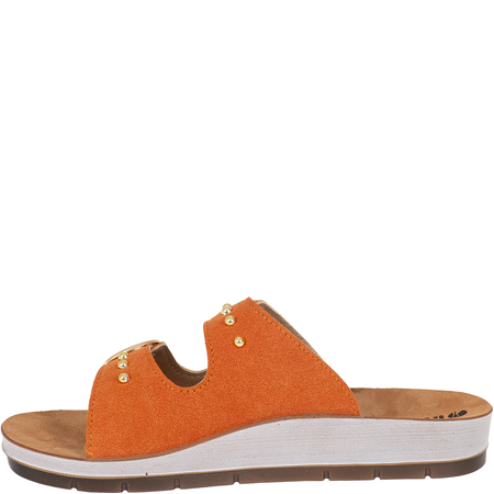 Inblu CL000054 kolor rdzawy - modne klapki z klamrami