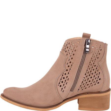 Syrena SPU B-285 - ażurowe kowbojki nubukowe damskie