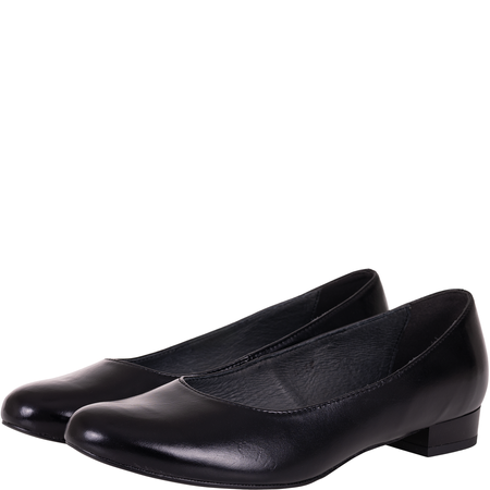 Balerinki Wielbut 177 czarne, skóra licowa, płaski obcas