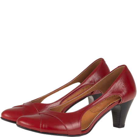 Czółenka na obcasie czerwone skórzane marki Syrena SWB 096