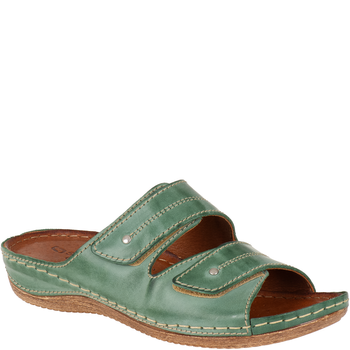 Klapki skórzane SST 828 zielone Syrena - komfort i styl
