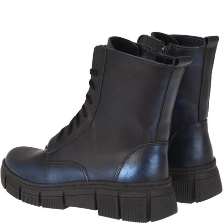 Skórzane trzewiki damskie Syrena SST 4090/DA czarno-granatowe