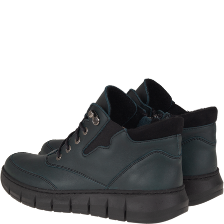 Botki damskie skórzane Syrena SH 561 zielone | Polska marka