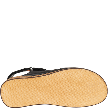 Sandały Syrena SST 995 czarne - skórzane, na rzepy, koturn 4 cm