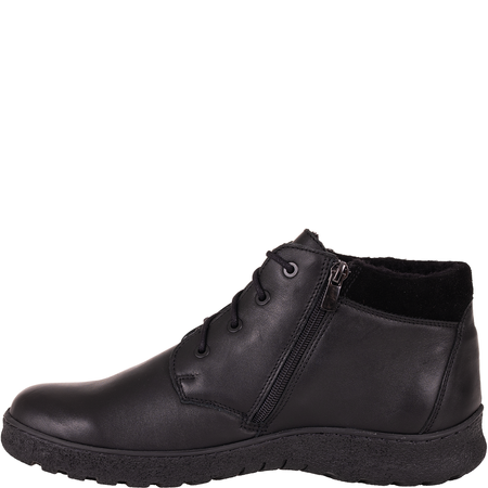 Trzewiki męskie skórzane Syrena SH 826 czarne, ocieplane