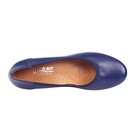 Klasyczne czółenka damskie skórzane marki Wielbut 027 granatowe